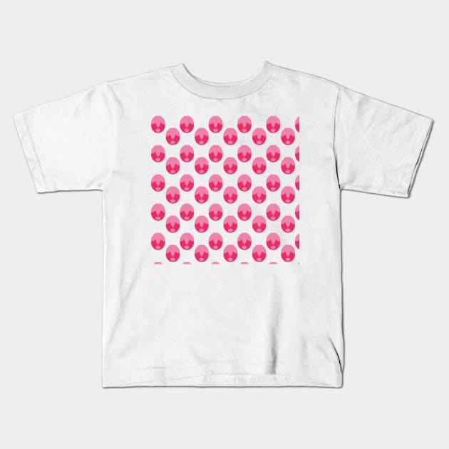 Pink Strawberry Kisses Pattern Digital Art | Melanie Jensen Illustrations Kids T-Shirt by illusima